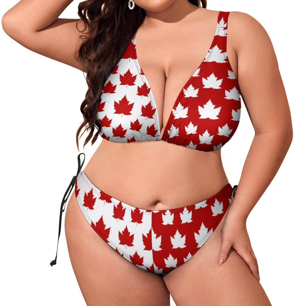 Plus Size Canada Bikini Swimsuits Halter Bikini Swimsuit-Large (BK2131)