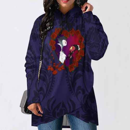 Full Moon Scalloped Hoodie Women's Mid-length Slim Fit Hoodie