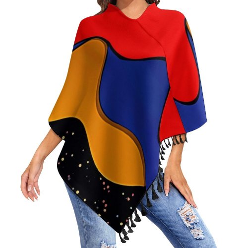 Tricolor Tassel Cape Tassel Cape