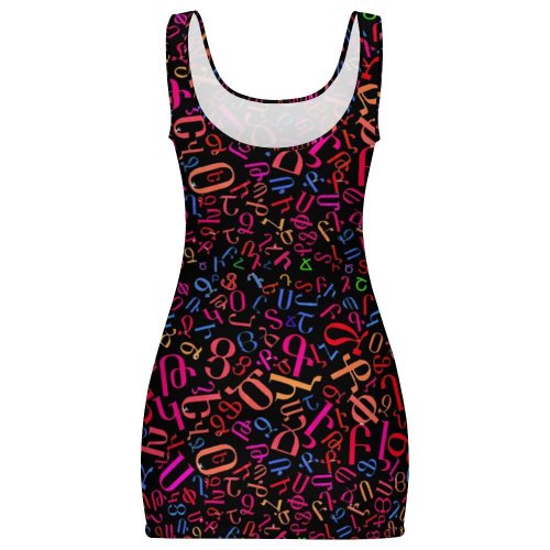 Armenian Alphabet sheath Sunmer Basic Bodycon Tank  Dress