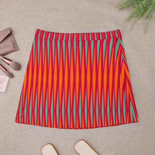 Tribal orange burgundy fucsia azure All Over Print Skirt (ALQ)