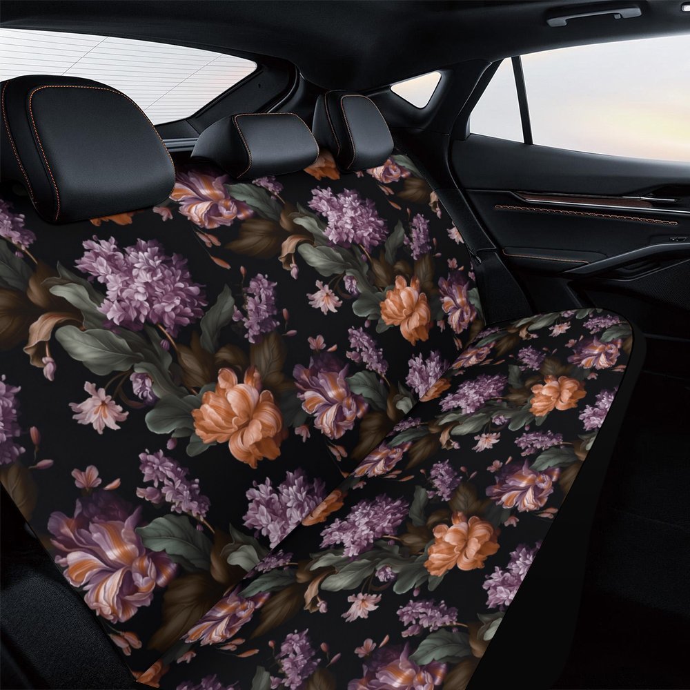 Baroque Floral Car Back Seat Covers Car Rear Seat Cover