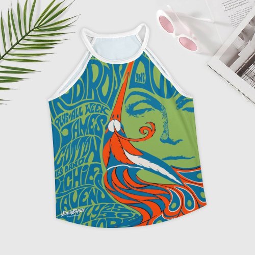 Retro Poster Art Music T-Shirt Women's Round-Neck Vest