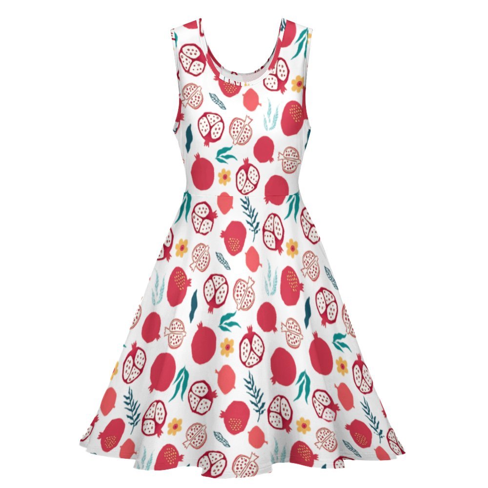 Armenian Pomegranate Round neck dress Sleeveless Skater Dress