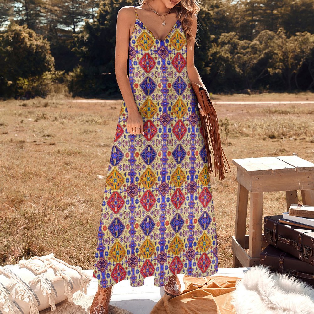 Armenian Folk Art Long dress Spaghetti Strap Ankle-Length Dress
