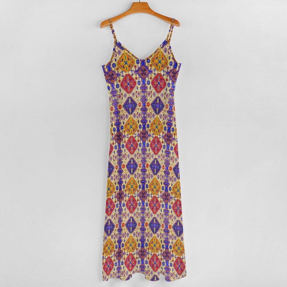 Armenian Folk Art Long dress Spaghetti Strap Ankle-Length Dress