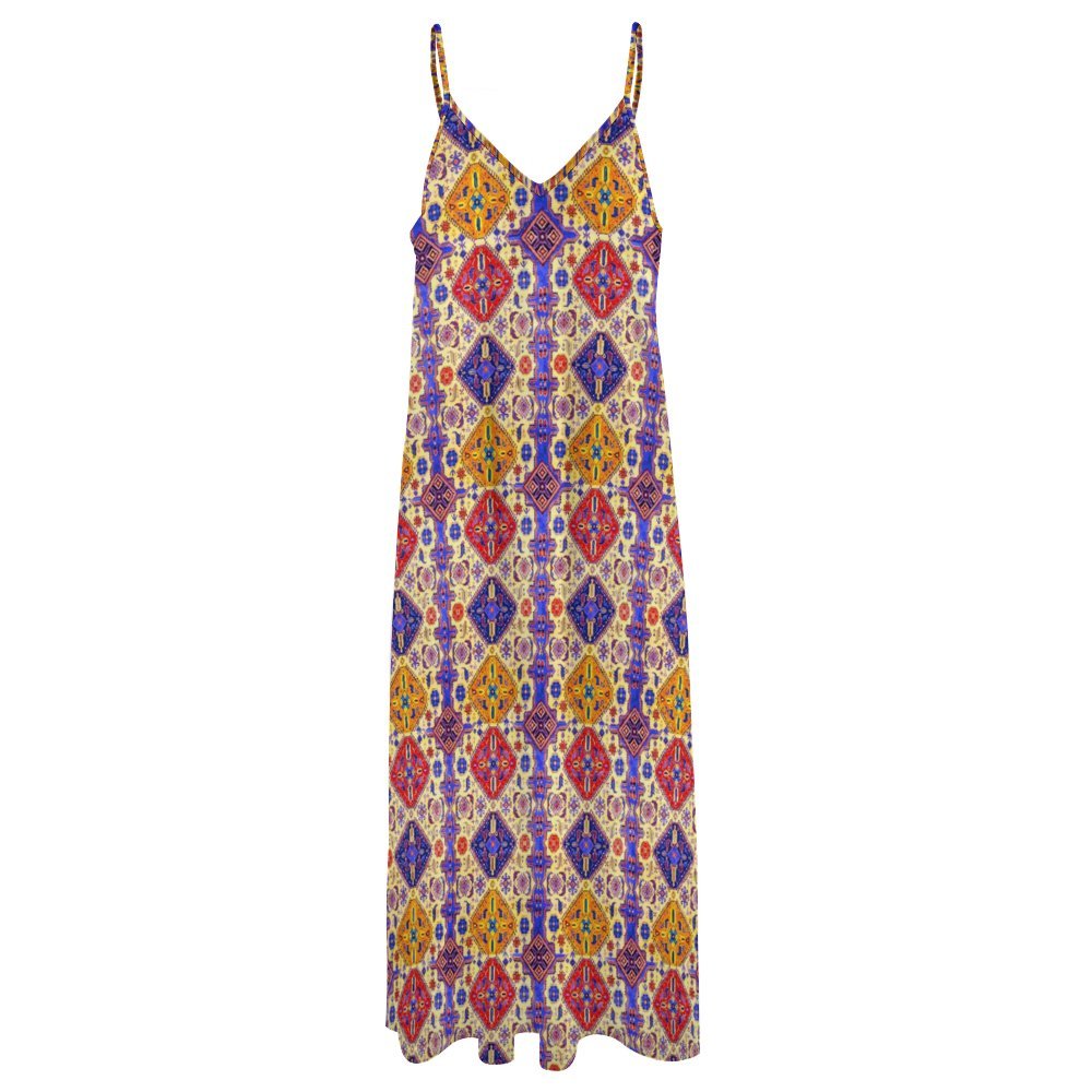 Armenian Folk Art Long dress Spaghetti Strap Ankle-Length Dress