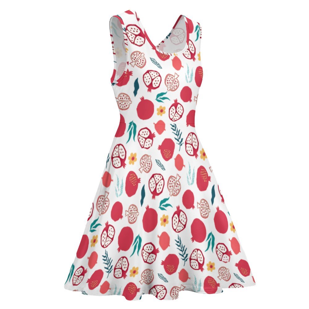 Armenian Pomegranate Round neck dress Sleeveless Skater Dress